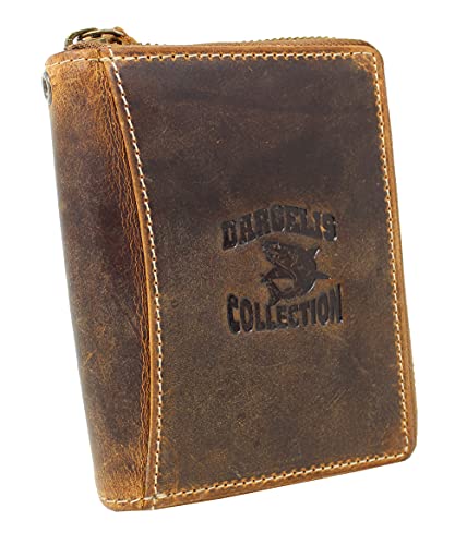 Portefeuille de motard cuir marron bifold L 991Z marron noir