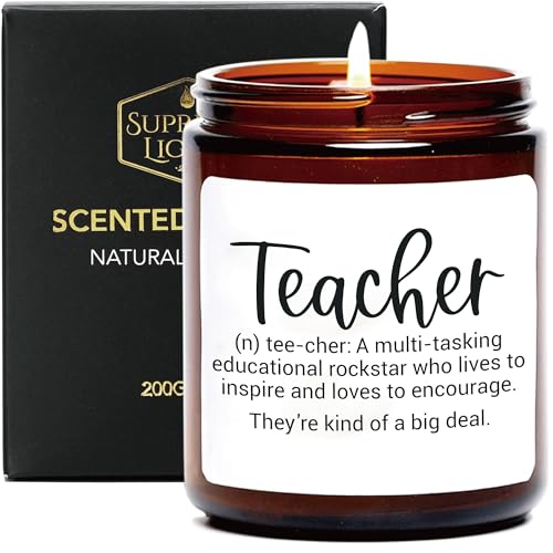 Funny Teacher Gifts Candle Teachers Appreciation Gift for Women Her Graduation Thank You Gifts Retired Teachers Appreciation Week Sandalwood Rose Scent