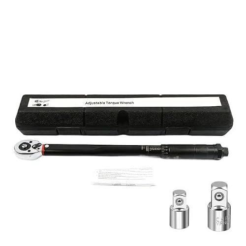 Guochenjie 2-24N.m Adapter Allen Key Set 2-210N.m Torque Wrench 1/2'' 3/8'' 1/4'' Square Drive Preset Bicycle Torques Key Two-Way Ratchet Car Bike Automotive Hand Tools Hand Tools(2-24N.m Adapter)
