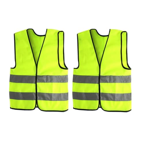 HUOZHI High Visibility Kids Safety Vest, Children Waistcoat Vest Grey Reflective Strips Traffic Clothes for Child