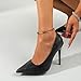Black Women's Pointed Toe Party Shoes with Low Heel Thin High Heels for Fashionable Comfortable Wear