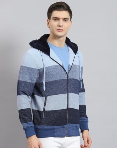 Image of Monte Carlo Beige Stripes Sweatshirt | Stylish Sweatshirt for Men | Soft Comfortable Casual Winter Wear for Men's