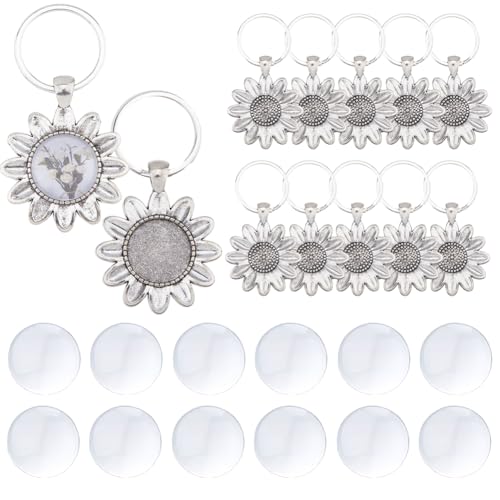 Porte-clés fleur alliage 18 mm pour réussir facilement vos cadeaux personnalisés