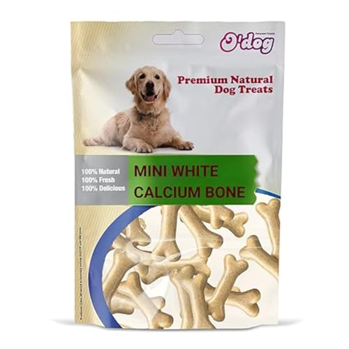 Image of O'Dog Premium Natual Dog Treat Mini White Calcium Bone for Puppies and Dogs Treat, Dog Snacks for Pets, Dog Biscuit (100g)