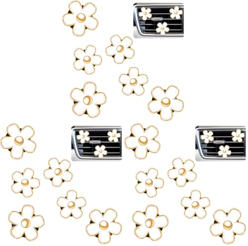 Image of Frienda 6 Pcs Daisy Flower Air Vent Clip Accessories Air Conditioning Outlet Clip Car Air Freshener Dashboard Accessories Charm Car Inter Decor(3 cm, 3.3 cm,White) (Pack of 3)