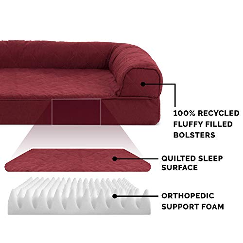 Furhaven Medium Orthopedic Dog Bed Quilted Sofa-Style W/ Removable Washable Cover - Wine Red, Medium #TOP3