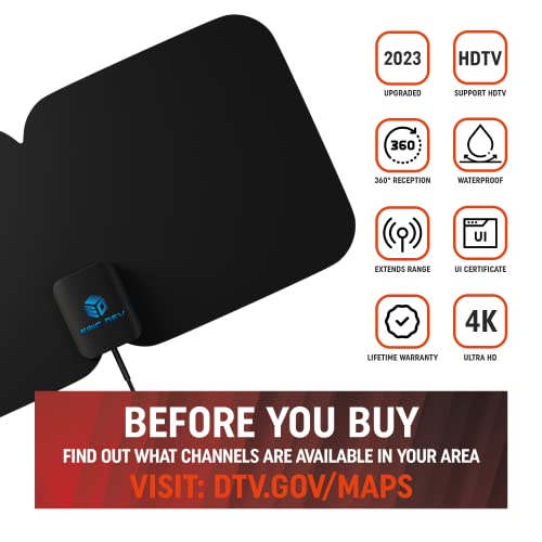 Tv Antenna Amplified Hd Indoor Digital Hdtv Antenna 320+ Mile Long Range Antenna, Support 4K 1080P And All Tvs,16.4Ft Coaxial Cable, All Old Tv For Local Channels Epicdev #TOP2