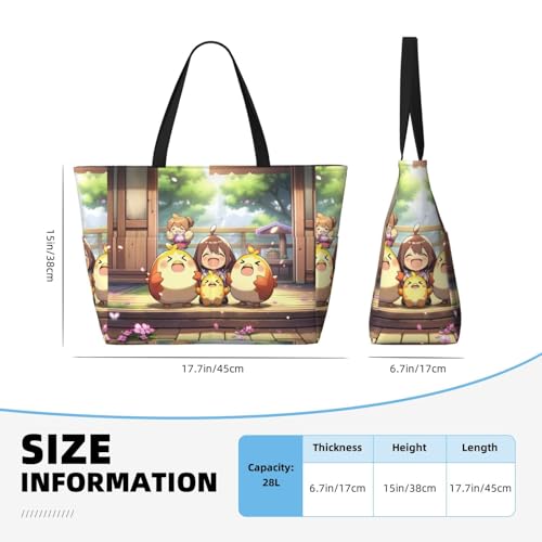 BackYard Chickens Print Large Capacity Foldable Washable Zipper Beach Travel Tote Bag ShoppingBag4