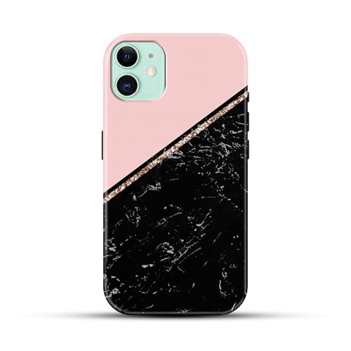 Image of COLORflow Back Cover Compatible with iPhone 11 | Beautiful Black Pink Marble | Designer Printed Glossy Armoured Bumper Back Cover Compatible with iPhone 11