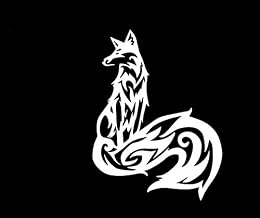 Tribal Fox Ink Tattoo CCI Decal Vinyl Sticker|Cars Trucks Vans Walls Laptop|White|5.5 x 4.1 in|CCI2078