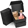 Kurtzy Boite Cadeau Noir Kraft (Lot de 20) – Boite Cadeau Vide de 12 x 12 x 5 cm – Boite Carton Cadeau Emballage Facile à Assembler pour Fêtes, Anniversaires, Mariages, Fête des Pere, Événements
