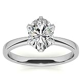 Mois 1 CT Oval Colorless Moissanite Engagement Ring for Women/Her, Wedding Bridal Ring Set, Eternity