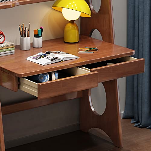 Balanbo Kid's Desk Kid's Table And Chair Set With Drawers And Bookshelf Wooden Kid's Media Desk Student Learning Computer Workstation And Writing Desk (Brown)… #TOP3