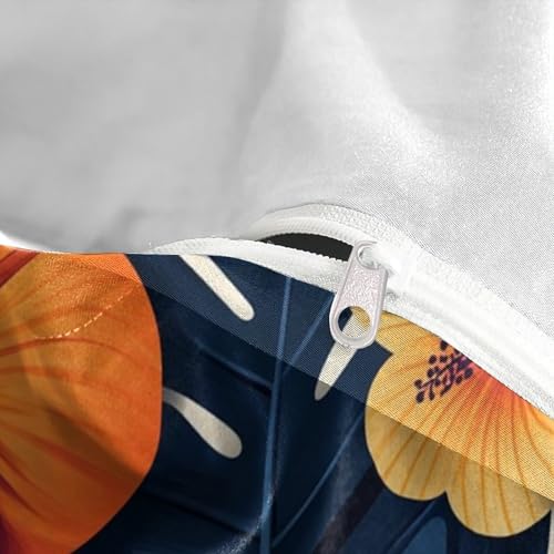 Housse de couette 3D imprimé fleurs tropicales en microfibre premium - 8