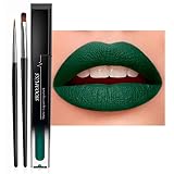 HOOMUSS Green Matte Lipstick, Green Lipstick Liquid Smudge Proof and Long Lasting 24Hours, Waterproo