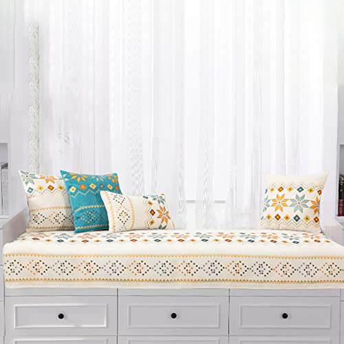 Jeogyong Boho Bay Window Mat Non-Slip Bay Window Cushion Pads, Window Seat Cushions Indoor Boho Decor, Bohemian Chenille Windowsill Bench Seat Cushion For Indoor Sofa Decor Home Bedroom Living Room #TOP1