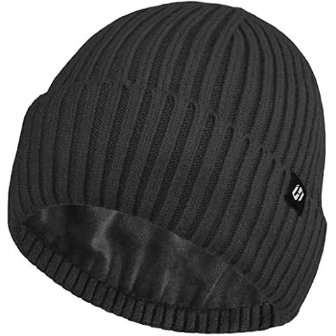 Gorro de punto térmico HASAGEI para hombre y mujer con forro polar Cover
