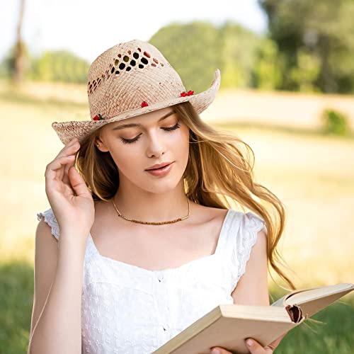 Mix Brown Western Hats For Women Cowboy Outback Raffia Sun Hat Cowgirl Summer Beach Hats Shapeable Wide Brim #TOP5
