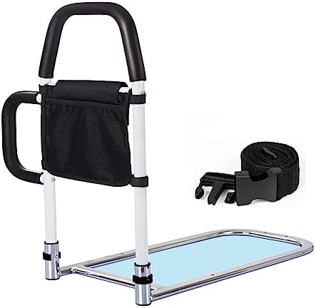 LEACHOI Bed Rails for Elderly Adults - Bed Assist Rail with Dual Nonslip Handles & Fall Prevention Guard - Bed Assist bar with Storage Bag, fits King, Queen, Full, Twin, Support up to 350lbs
