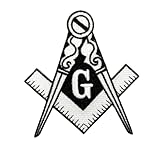 3.5' Masonic Logo Iron On Patch - Embroidered Freemason Emblem Mason G Square Compass Applique Appliques Iron On Sew On Patches for Holes, Clothing, Jeans, Hat, Backpacks, Clothes