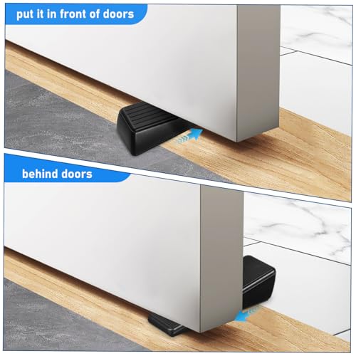 OUNONA Door Stoppers, 4 Pack Door Wedge Rubber Stoppers Wedge Heavy Duty Door Stopper, Stops for Carpet Heavy Duty Door, Bottom of on Tile, Concrete, Carpet, Wooden Floorlip by OUNONA - Used condition - Image 7