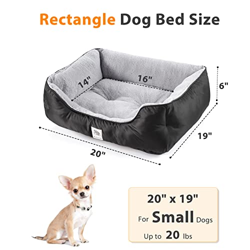 Dog Bed For Large Medium Small Dogs,Rectangle Washable Dog Sofa Bed, Orthopedic Dog Bed,Soft Puppy Bed Durable Orthopedic Calming Pet Cuddler With Anti-Slip Bottom S(20"X19"X6") #TOP4