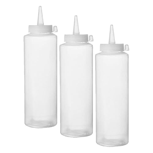 HENDI Spenderflasche, Easy Squeeze, Stückzahl: 1, Spritzflaschen, Squeezeflasche, 0,2L, ø50x(H)185mm, Polypropylen, Transparant (Packung mit 3)