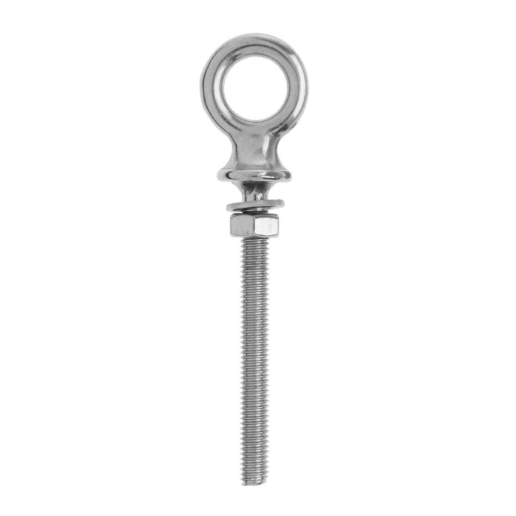 316 Stainless Steel Long Lifting Eye Bolt with Nut and Washer M6 x 60mm