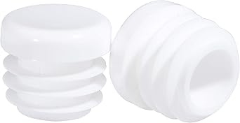 Prescott Plastics 0.75" Inch Outside Diameter Round Plastic Plug Insert 10 Pack White End Cap for Metal Tubing, Fence, Glide Insert for Pipe Post, Chairs and Furniture - Chair Glide