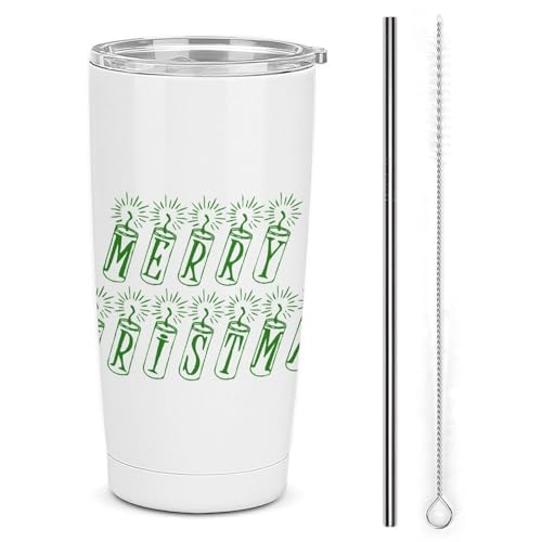 Merry Natale Termos Da Viaggio Con Isolamento Efficace - Ottimo Per Trasportare Bevande Calde E Fredde 20oz