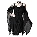 Produktbild Gothic Kleid Damen Steampunk Kleid Chiffon Kleid Schulterfrei Lange Ärmel Unregelmäßig Mittelalter Kleidung Viktorianisch Kostüm Magic Hexenkostüm Weihnachten Cosplay