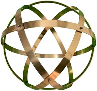 Genesa Crystal in Coppered Aluminum, i.e. copper-colored anodized aluminum, 32cm in diameter, 20mm wide bands and fixed with gray blind nuts