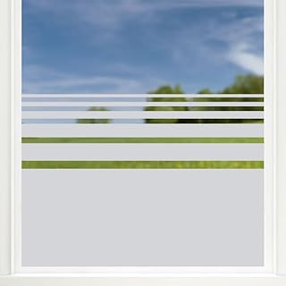 GRAZDesign Fensterfolie Streifen Blickdicht, Sichtschutz Folie Milchglasfolie für Fenster, Glastür, Scheiben lichtdurchlässig - 70x57cm