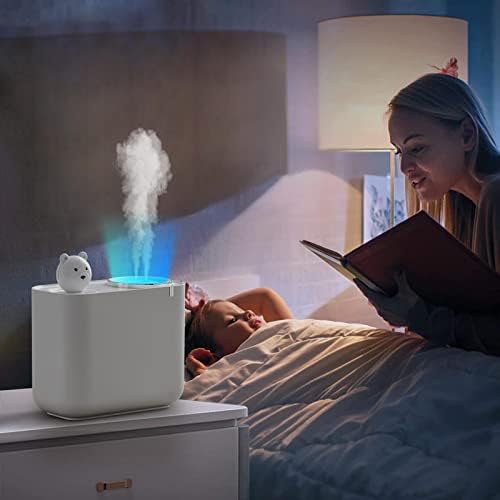 CLIPOP Humidifiers for Bedroom with Night Light, 3L Cool Mist Humidifiers Air Humidifier for Baby, USB Plant Humidifier, Whisper Quiet Waterless Auto Shut-Off for Home, Car, Office, Yoga, Travel