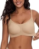 Women's Adjustable String Bralette, Wireless Seamless Vest Bras Adjustable Spaghetti Straps Camisole Bra (Nude)