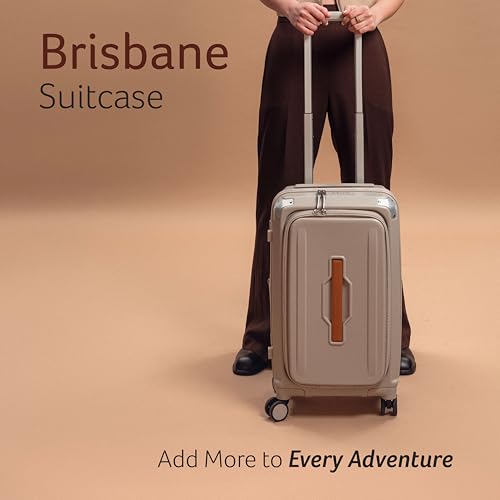 Image of Acer Brisbane Suitcase, 20 inch Cabin, with 360 Degree Spin 8 Wheels, Double TSA Lock, Dual Opening (Top and Mid), Expandable, Recycled Polyseter Material, Moreton Sand