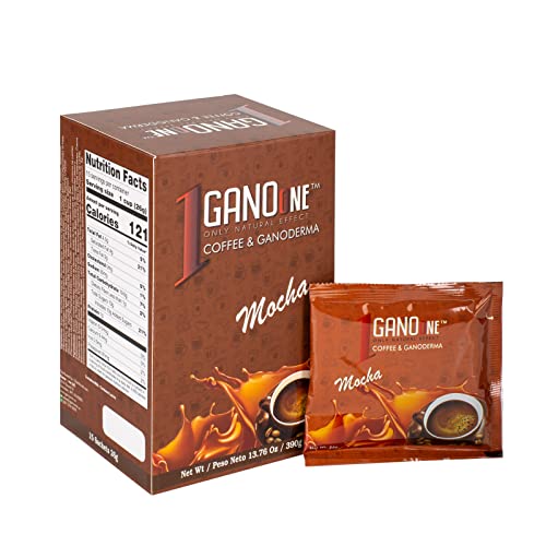 10 Boxes Ganoone Mocha Coffee - With Organic Ganoderma Extract - Blend With Natural Cocoa, Creamer And Sugar - Easy To Use 15 Single - Serve Sachets #TOP5