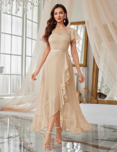 Image of BeryLove Formal Dresses for Women 2026 Wedding Guest with Slit Cocktail Elegant Lace Long Prom Dress