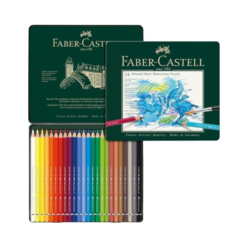 Faber-Castell Künstler-Aquarellstift ALBRECHT DÜRER®,24 Farben sortiert im Metalletui; Packungsinhalt: 24 Stück