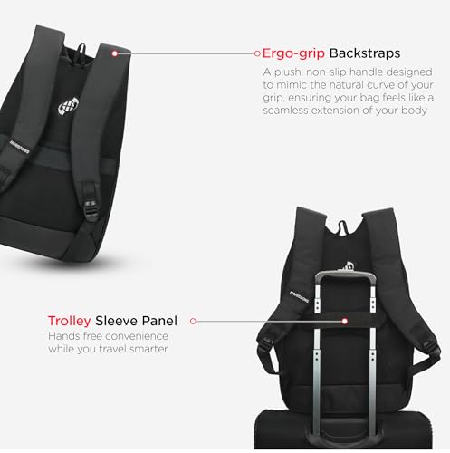 Image of HARISSONS Axis Business Travel Laptop Backpack | 35L | Fits 15.6 inch Laptop | 1000D PU-Coated Polyester | Office, Travel & Work Commute