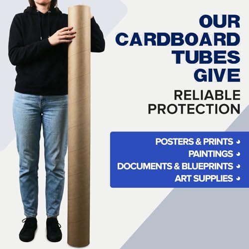Paclord 5" x 60" Made in USA Kraft Paper Mailing Tube, 4 Tubes, 8 Caps by Paclord - Used condition - Image 6