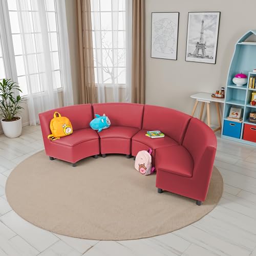 Image of FDP Kid Comfort Collective Modular Wedge Chairs, 4-Pack - Red
