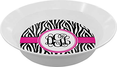 Personalized Zebra Print Melamine Bowl - 12 oz