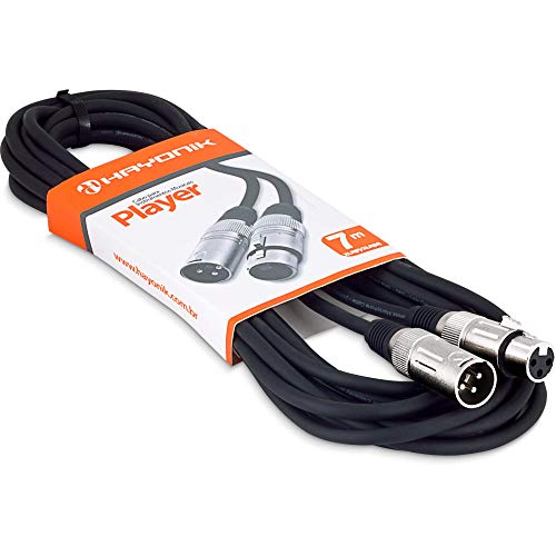 Cabo para Microfone XLR(F) X XLR(M), Hayonik, Preto, 7M