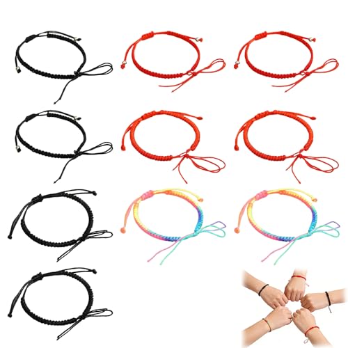 MFCGHXR Pulsera Nudos con Amuleto de Acero, Suerte y Protección, Pulsera Mal de Ojo para Parejas y Amistad, Bisutería Ajustable para Mujer y Hombre