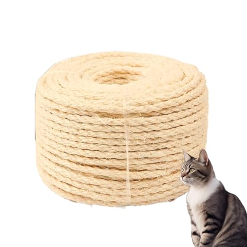 Casgee Sisal Rope for Scratching Post 8 mm x 100 m, Natural Sisal Rope, Rope for Scratching Post, Sisal Scratching Post Replacement for Cats, Scratching Post Rope, Sisal Cord for Scratching Post