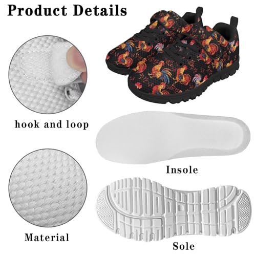 Animals Pattern Girls Athletic Shoes with Hook and Loop Cute Print Breathable Mesh Tennis for Little Kid/Big Kid US 10.5-2.52