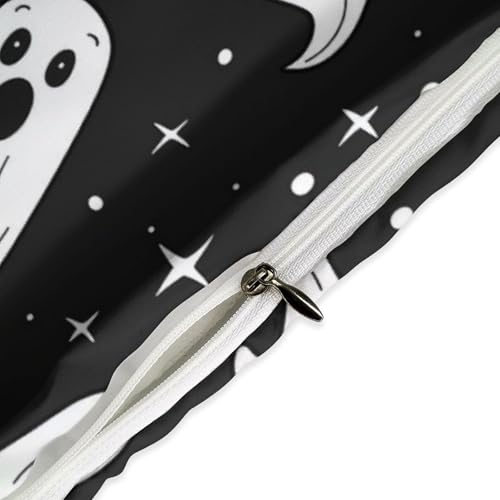 Funda de microfibra suave de fantasma negro con cremallera práctica 5
