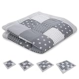 HOCHWERTIGES MATERIAL: Die Materialien der Babydecke sind nach den strengen Richtlinien des OEKO-TEX Standard 100 zertifiziert (schadstoffgeprüft & antiallergisch). Vorderseite und Rückseite: 100% Baumwolle