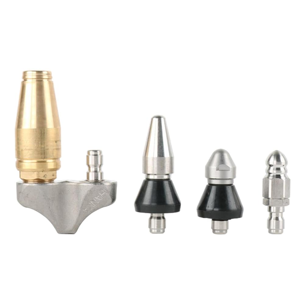 Udsknv[Ksl As Shown Pressure Sewer Drain Washer 4 Pcs Accessories Set Including Cleaning Nozzle, Devil Nozzle And Water Rat Nozzle 3/8